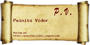 Peinits Vidor névjegykártya
